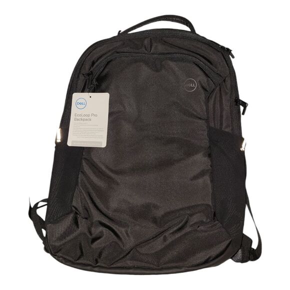 Dell Ecoloop Pro Laptop Backpack Bag NWT Black Luggage strap Side Pockets - Picture 1 of 11